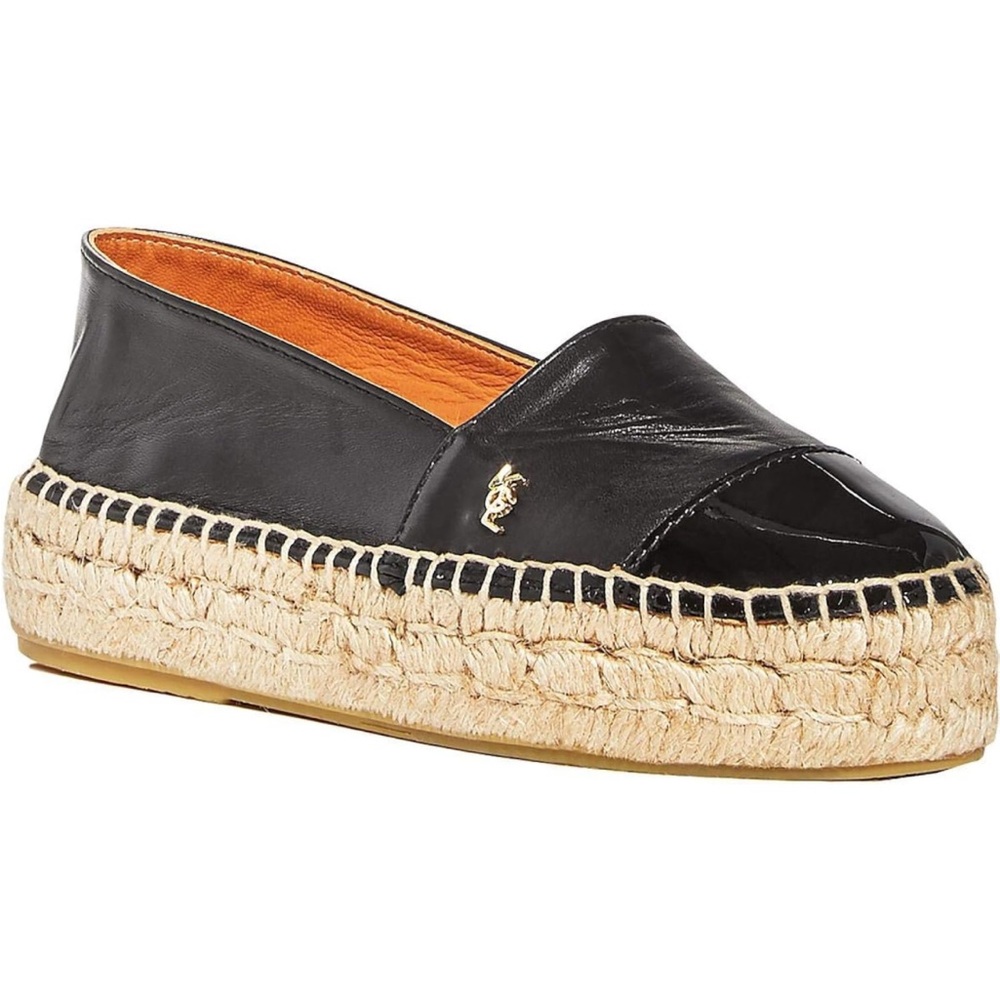 Kurt Geiger London Morella Platform Espadrille Black Patent Leather New size 6